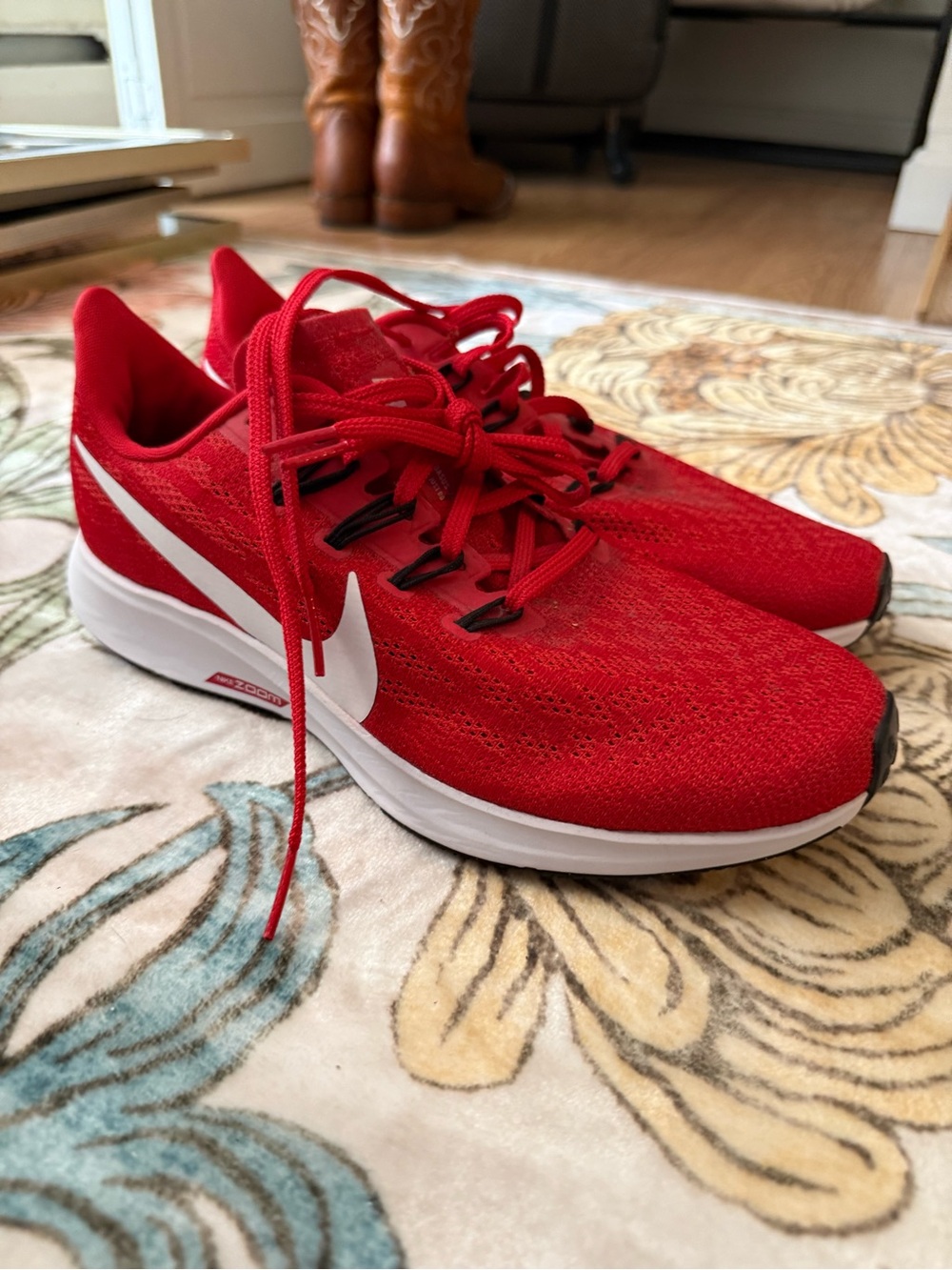 Nike Air Pegasus 38 Women's Red Running Sneakers with White Swoosh